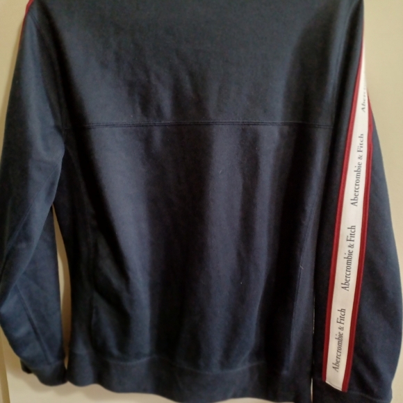 Y2K Abercrombie & Fitch Track Jacket Men's Sz XS Navy Striped Full Zip Fits M Wo - Picture 3 of 10